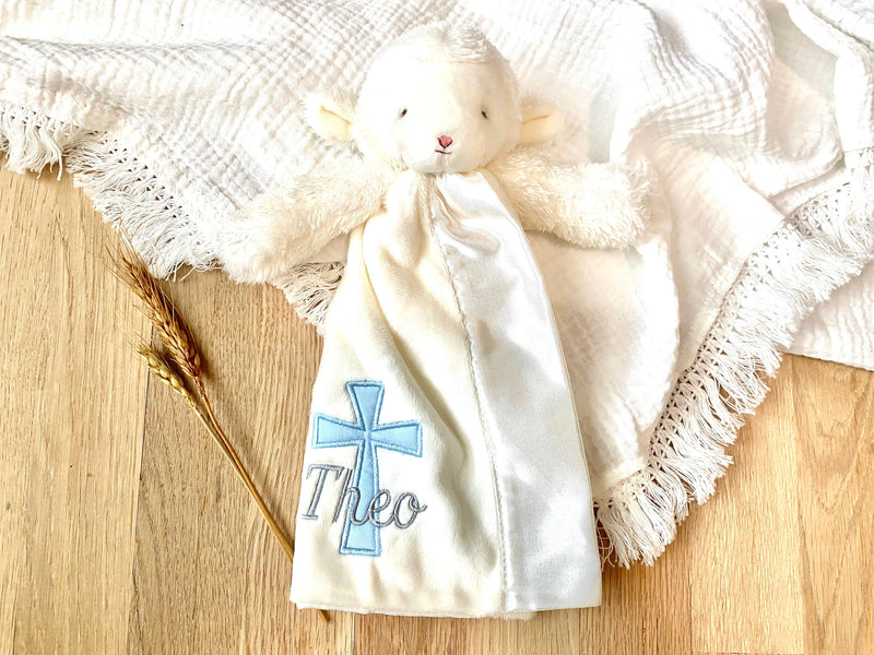 Personalized Little Lamb Cross Blanket