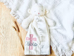 Personalized Baby Girl Cross Lamb Blanket