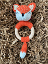 Woodland Themed Baby Gift, Crochet Fox Rattle, Gender Neutral Baby Gift, Corporate Baby Gift, Gender Reveal Gift, Gift For Expecting Parents