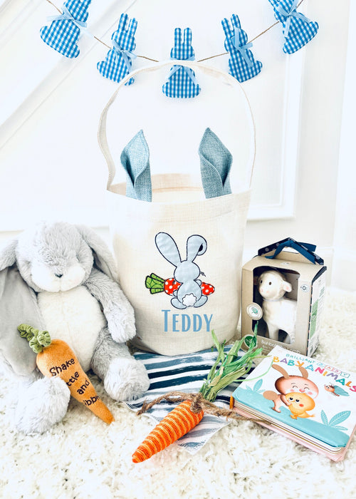 Personalized Honey Bunny Easter Basket For Boy